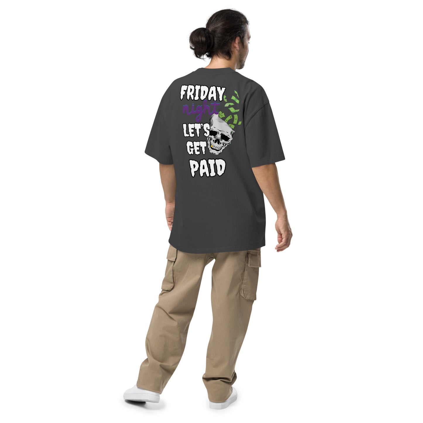 Friday Night, Let's Get Paid Oversized faded t-shirt