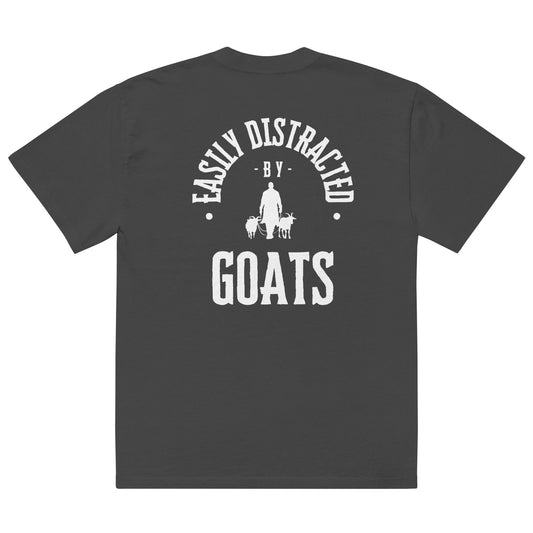 Easily Distracted By Goats Oversized faded t-shirt