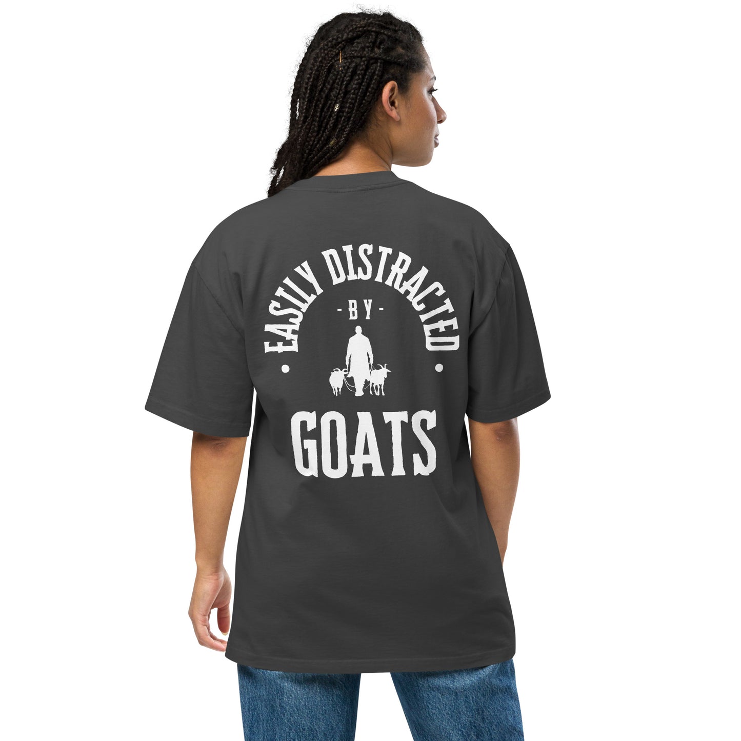 Easily Distracted By Goats Oversized faded t-shirt