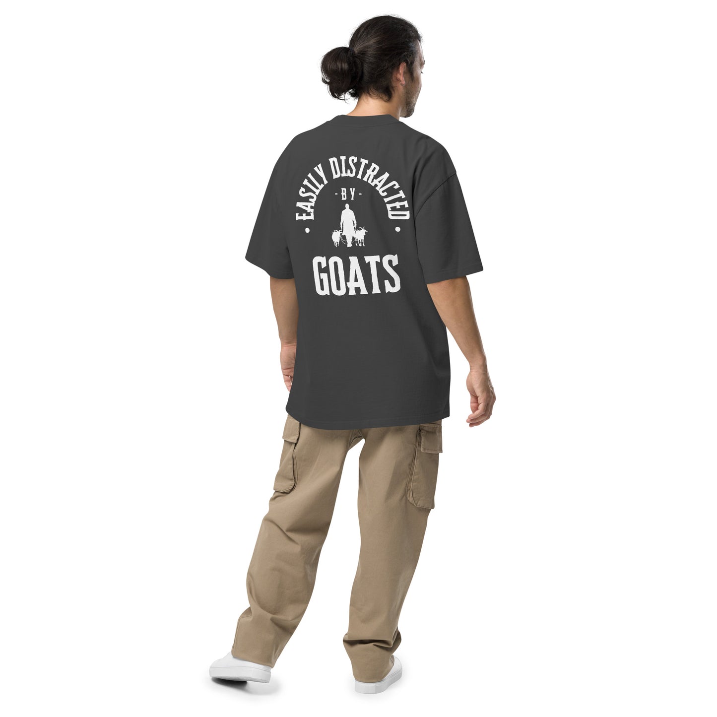 Easily Distracted By Goats Oversized faded t-shirt