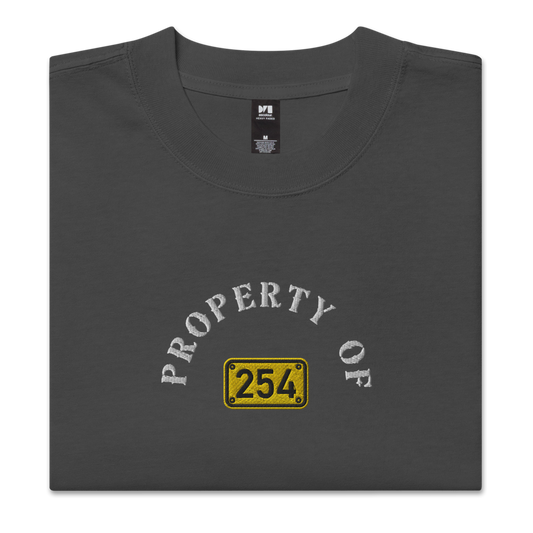 Property of 254 Embroidery Oversized faded t-shirt Unisex