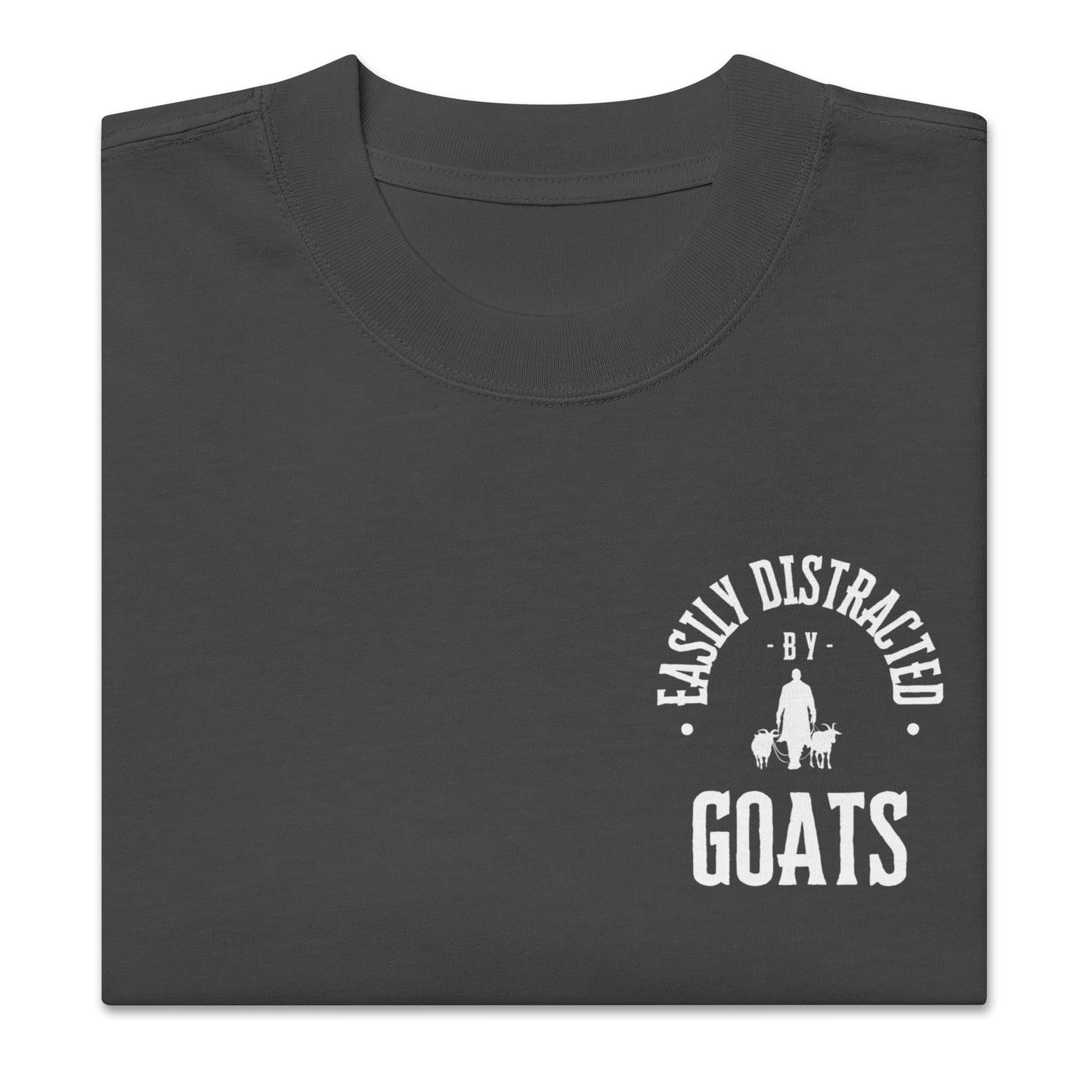 Easily Distracted By Goats Oversized faded t-shirt