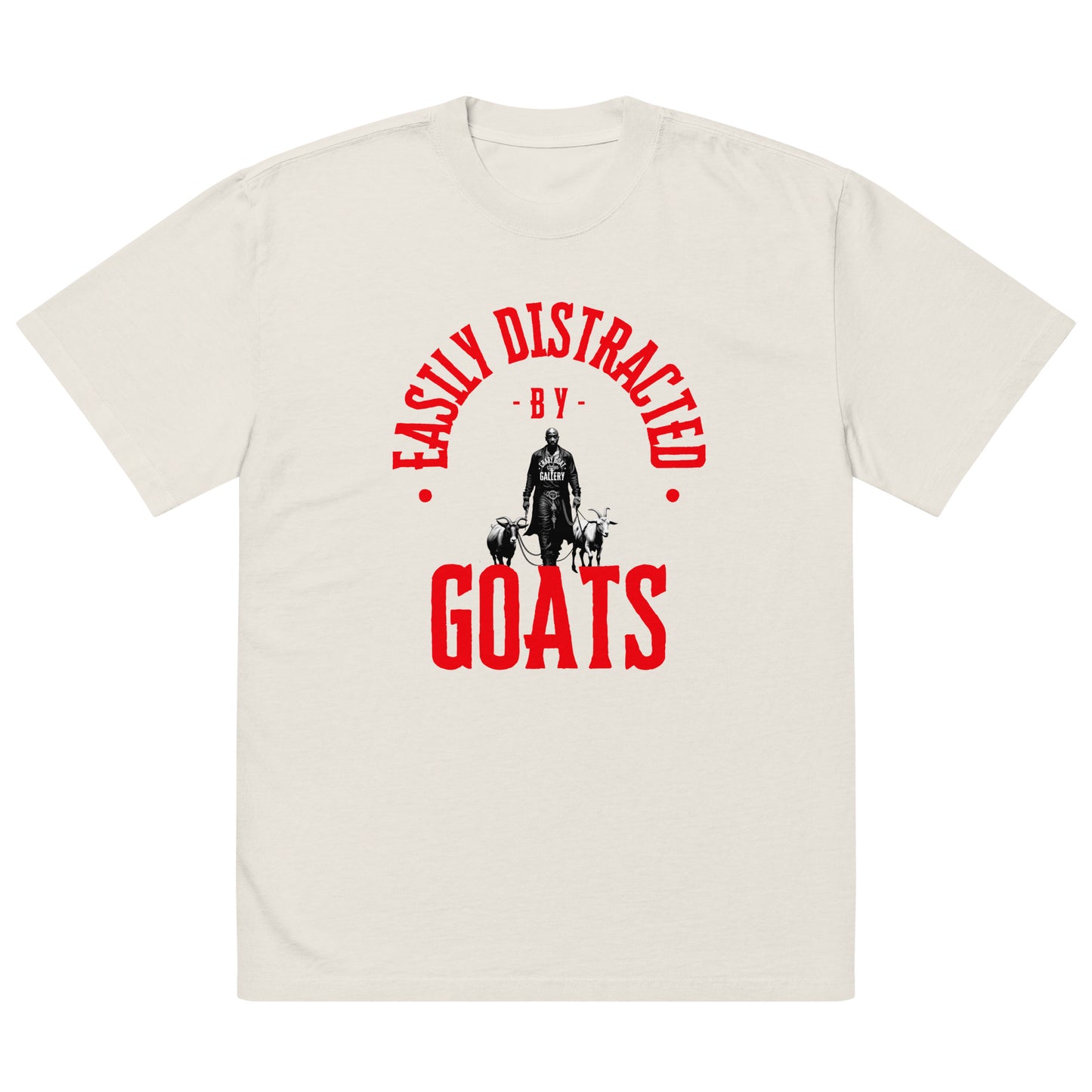 Easily Distracted By  GOATS Oversized faded t-shirt