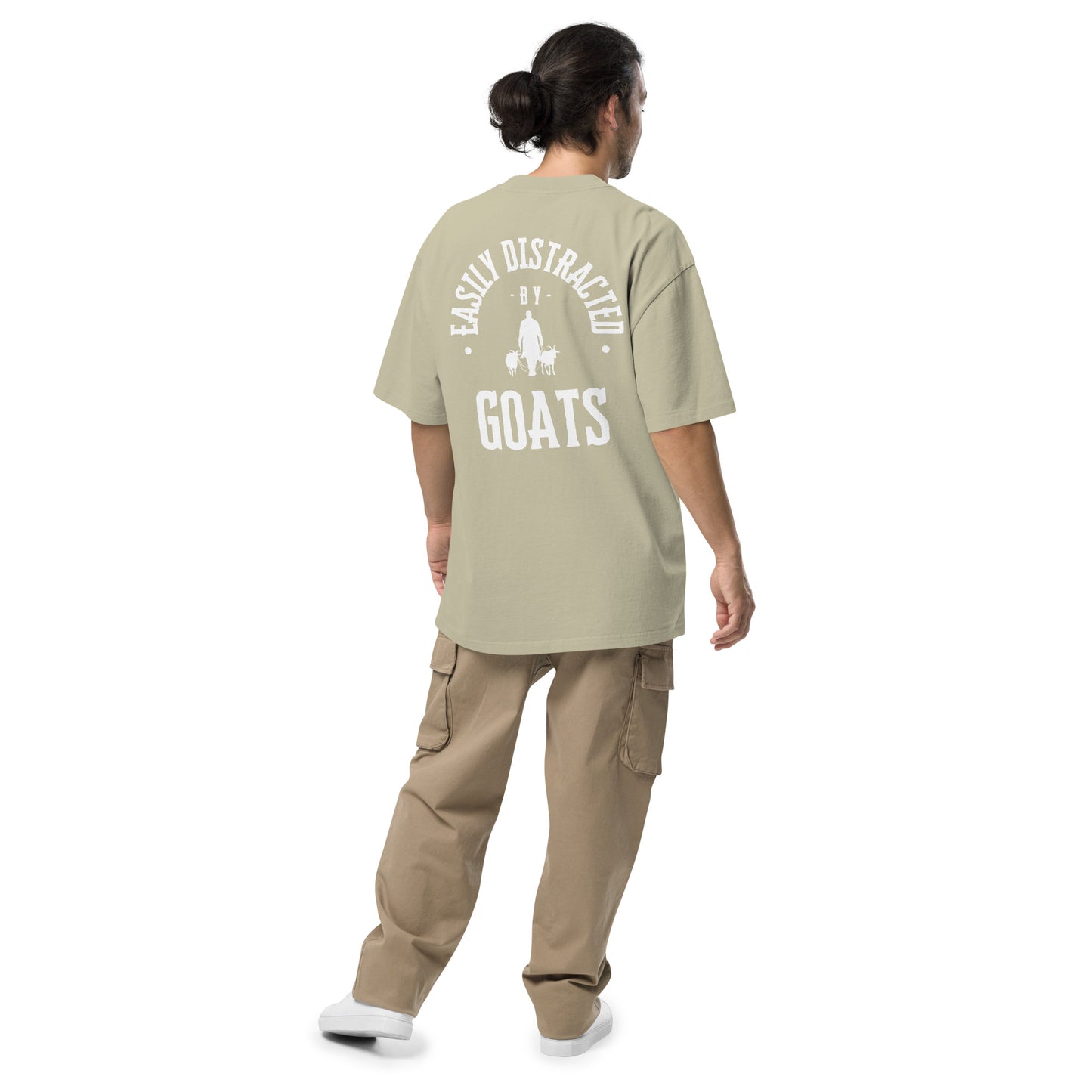 Easily Distracted By Goats Oversized faded t-shirt