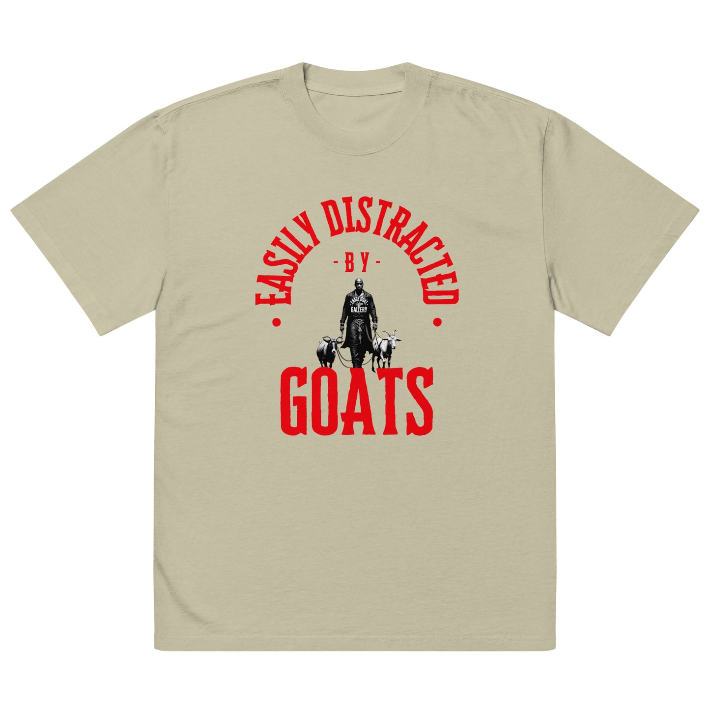 Easily Distracted By  GOATS Oversized faded t-shirt