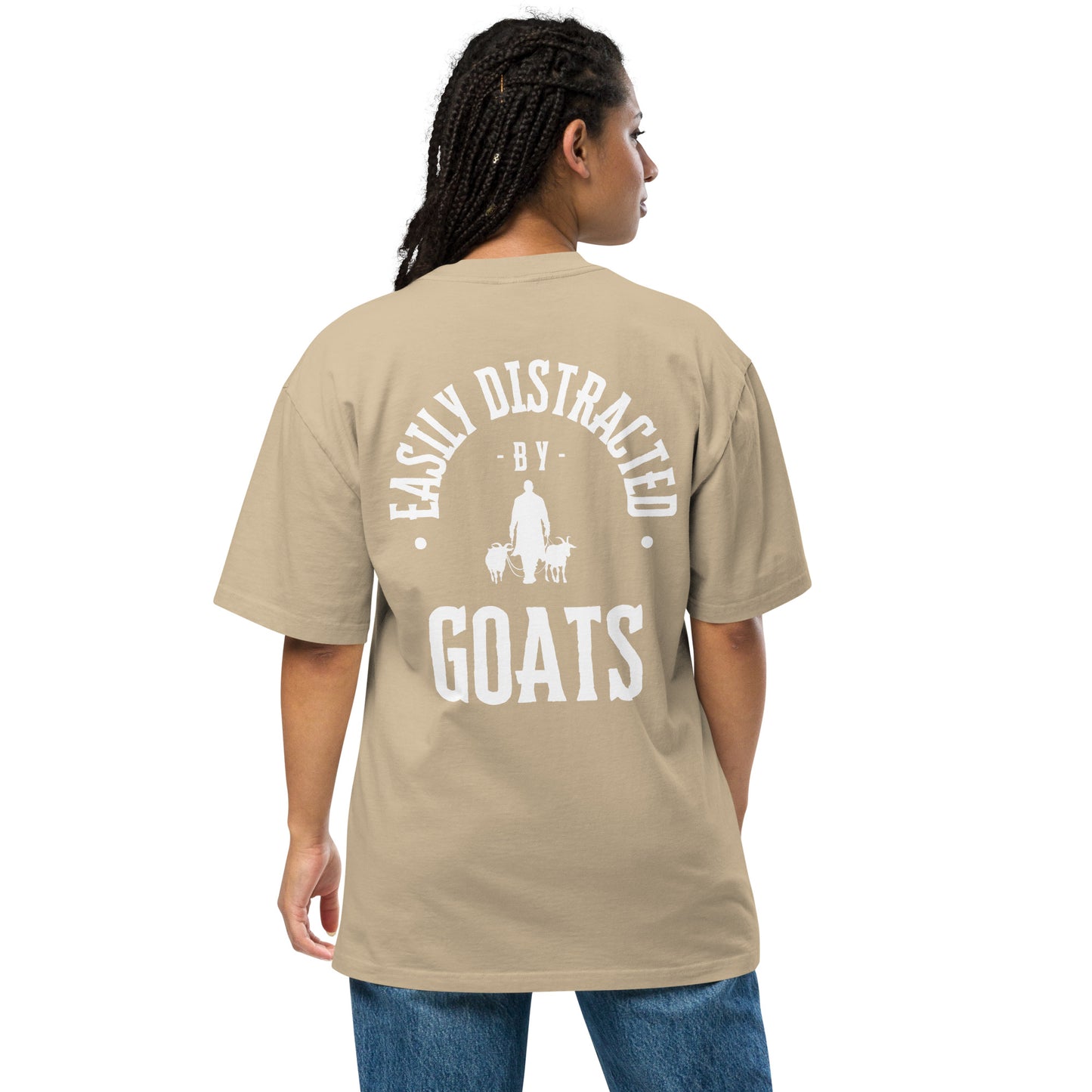 Easily Distracted By Goats Oversized faded t-shirt