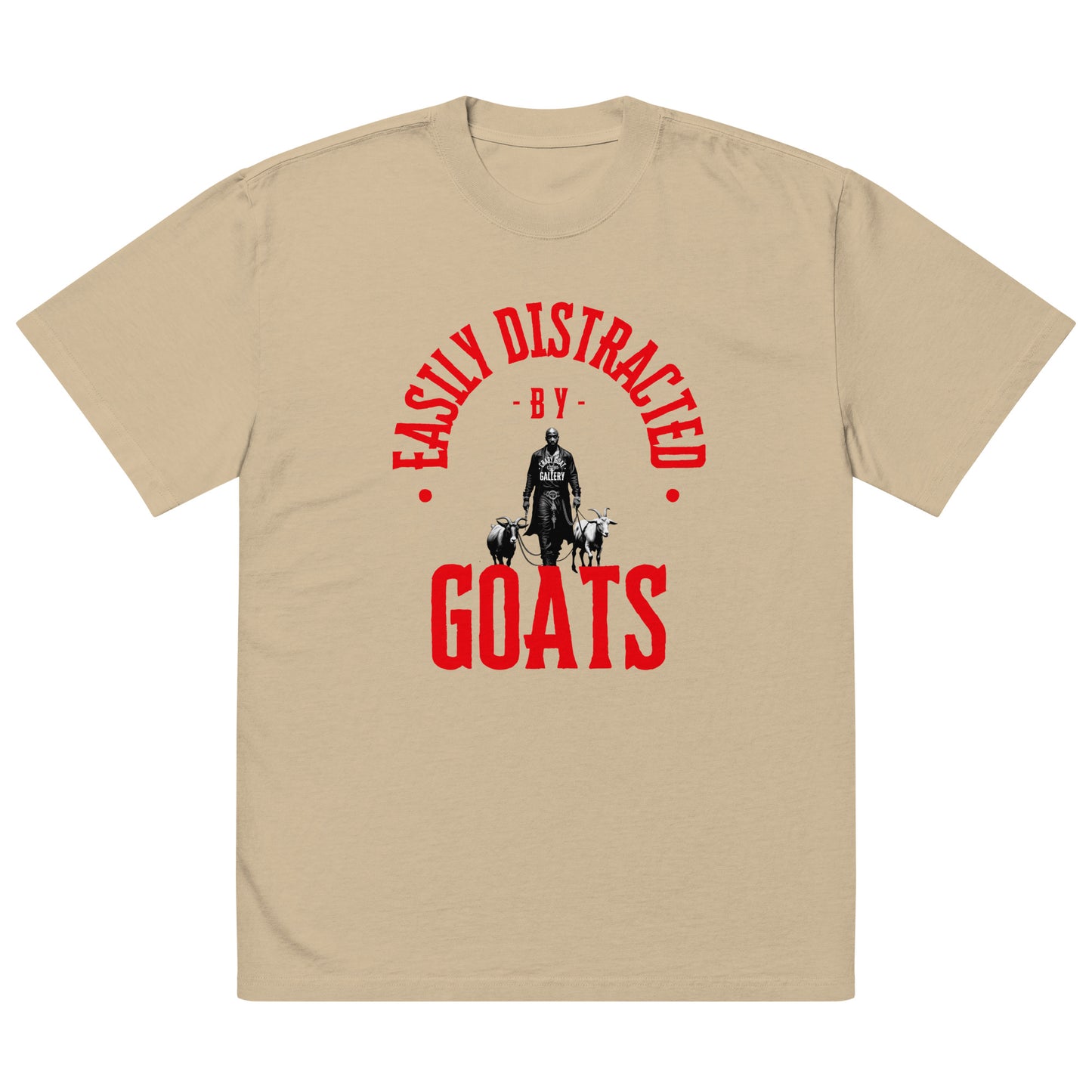 Easily Distracted By  GOATS Oversized faded t-shirt