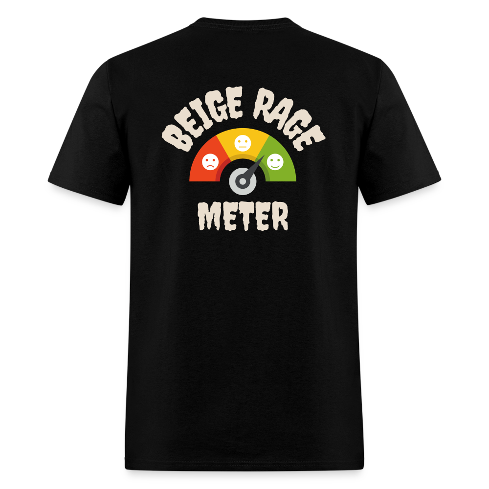 Beige Rage Meter Unisex Classic T-Shirt - black