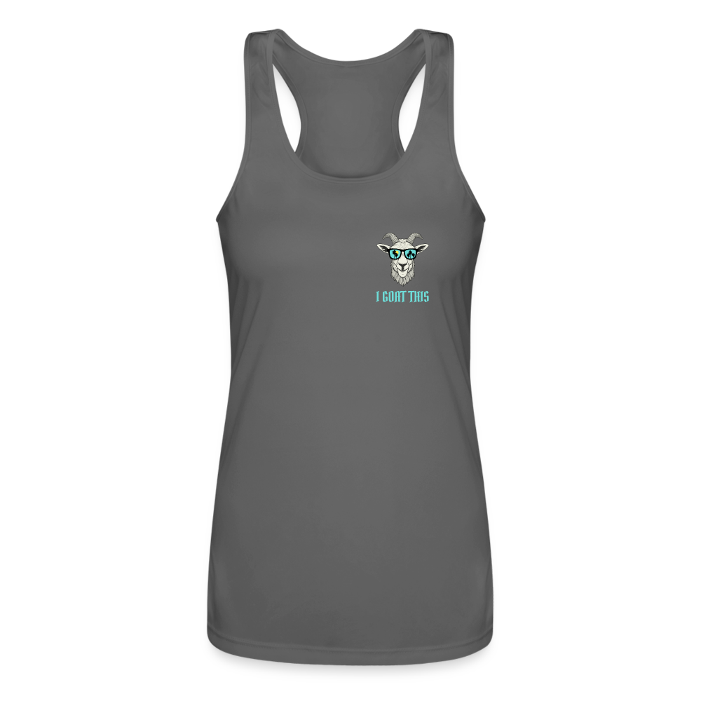 Vacation Goat Women’s Performance Racerback Tank Top - charcoal