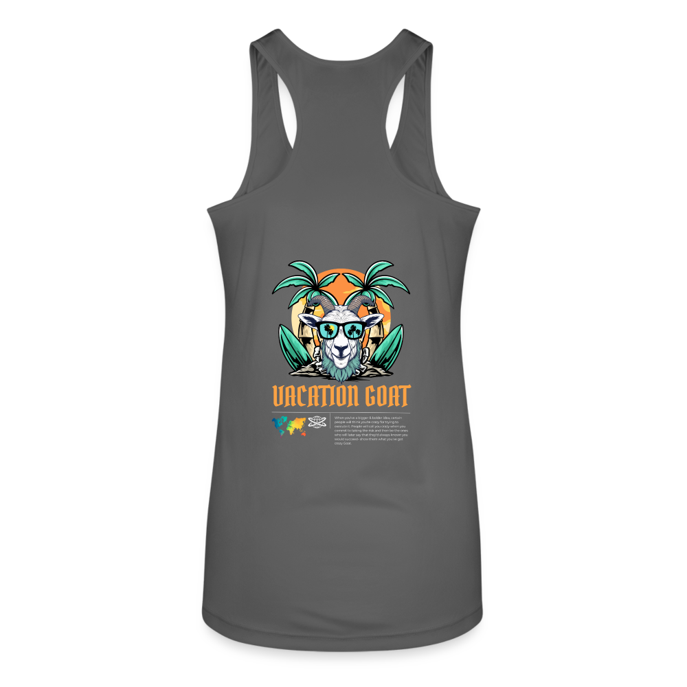 Vacation Goat Women’s Performance Racerback Tank Top - charcoal