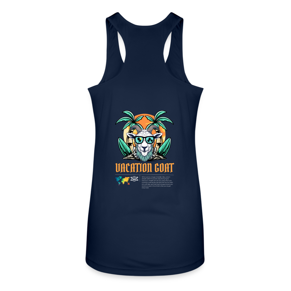 Vacation Goat Women’s Performance Racerback Tank Top - navy