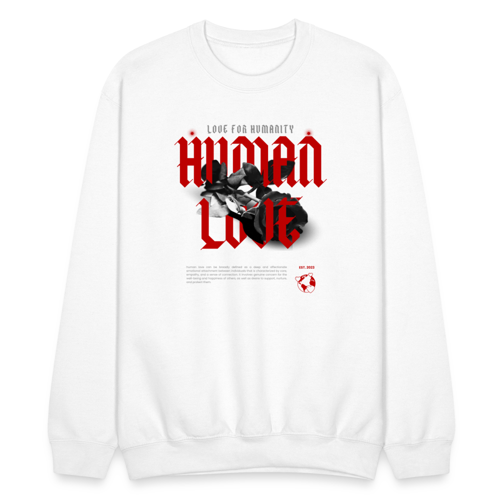 Human Love Roses Crewneck Sweatshirt - white