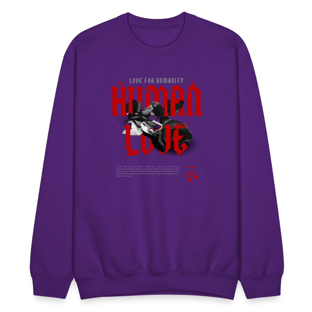 Human Love Roses Crewneck Sweatshirt - purple