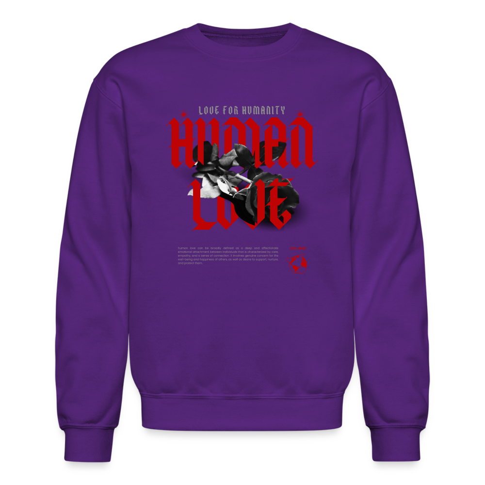 Human Love Roses Crewneck Sweatshirt - purple