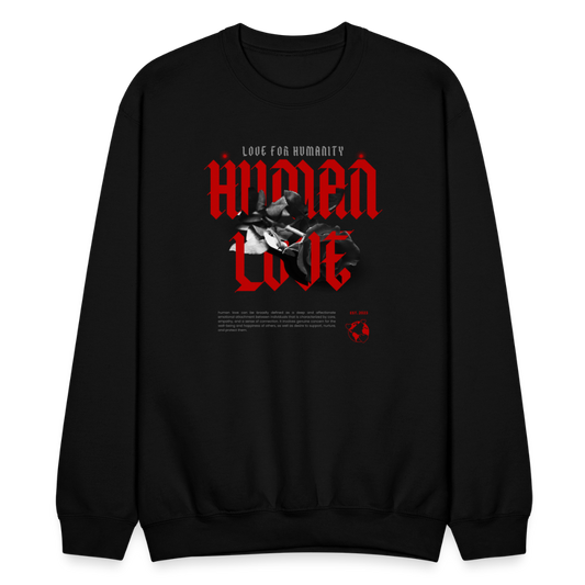 Human Love Roses Crewneck Sweatshirt - black