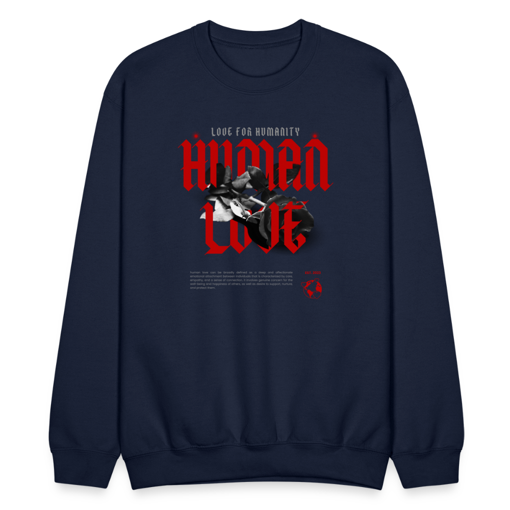 Human Love Roses Crewneck Sweatshirt - navy