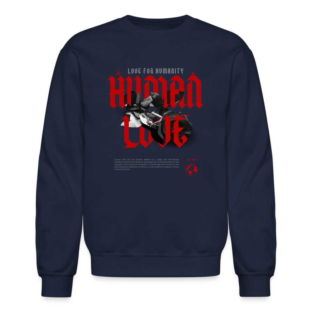 Human Love Roses Crewneck Sweatshirt - navy