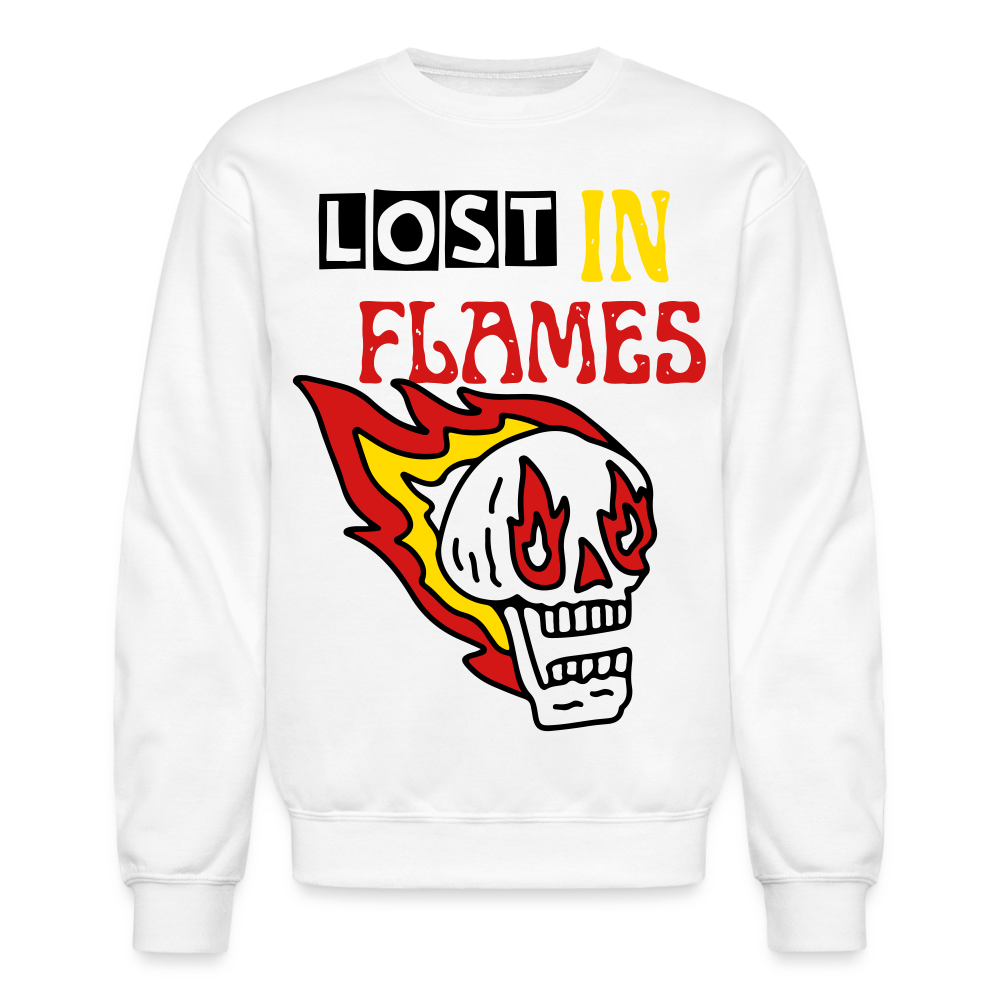 Lost in Flames Big Crewneck Sweatshirt - white