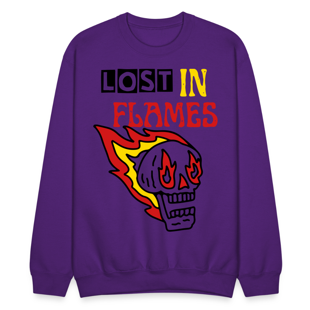 Lost in Flames Big Crewneck Sweatshirt - purple