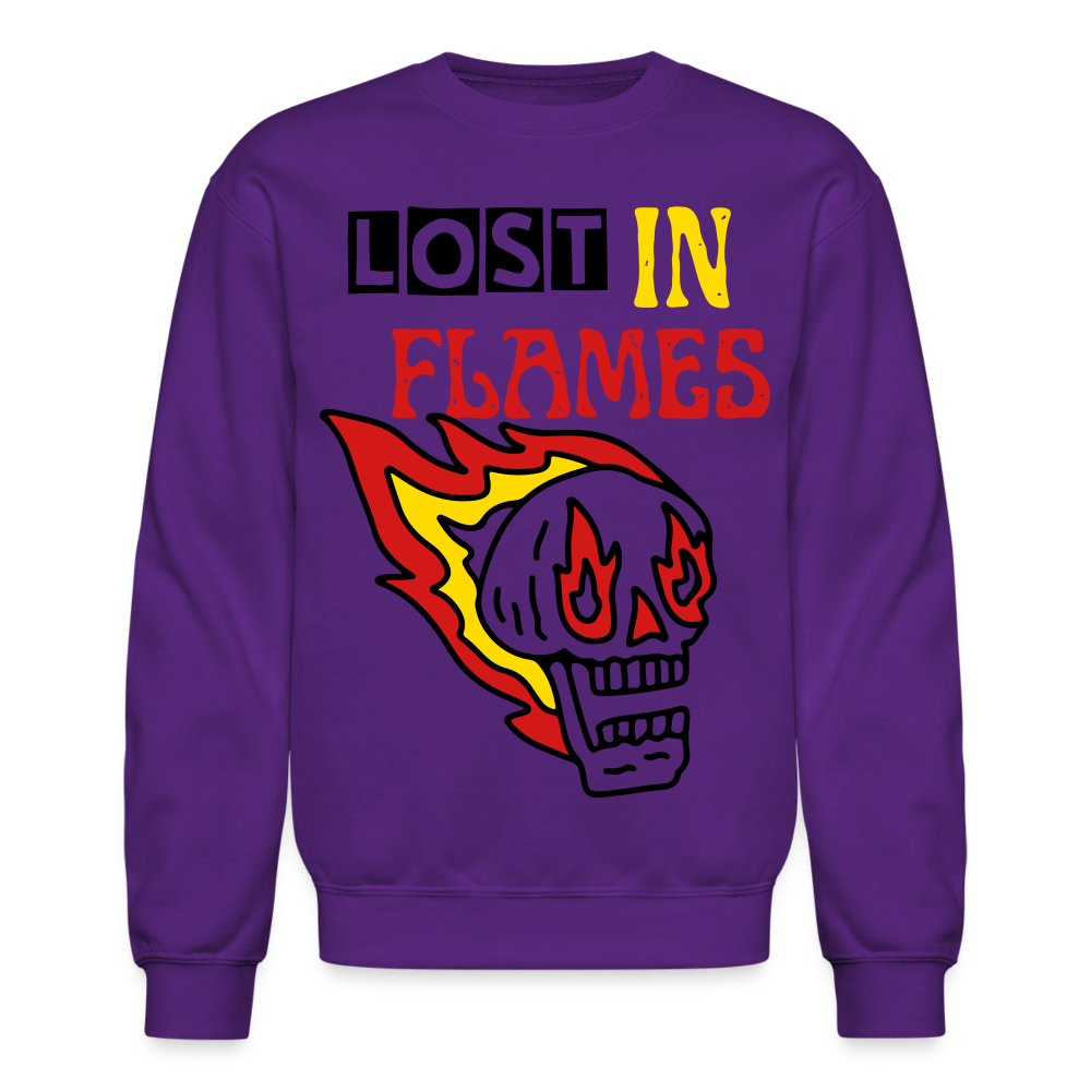 Lost in Flames Big Crewneck Sweatshirt - purple