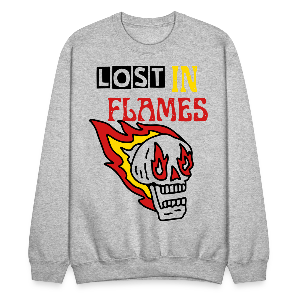 Lost in Flames Big Crewneck Sweatshirt - heather gray