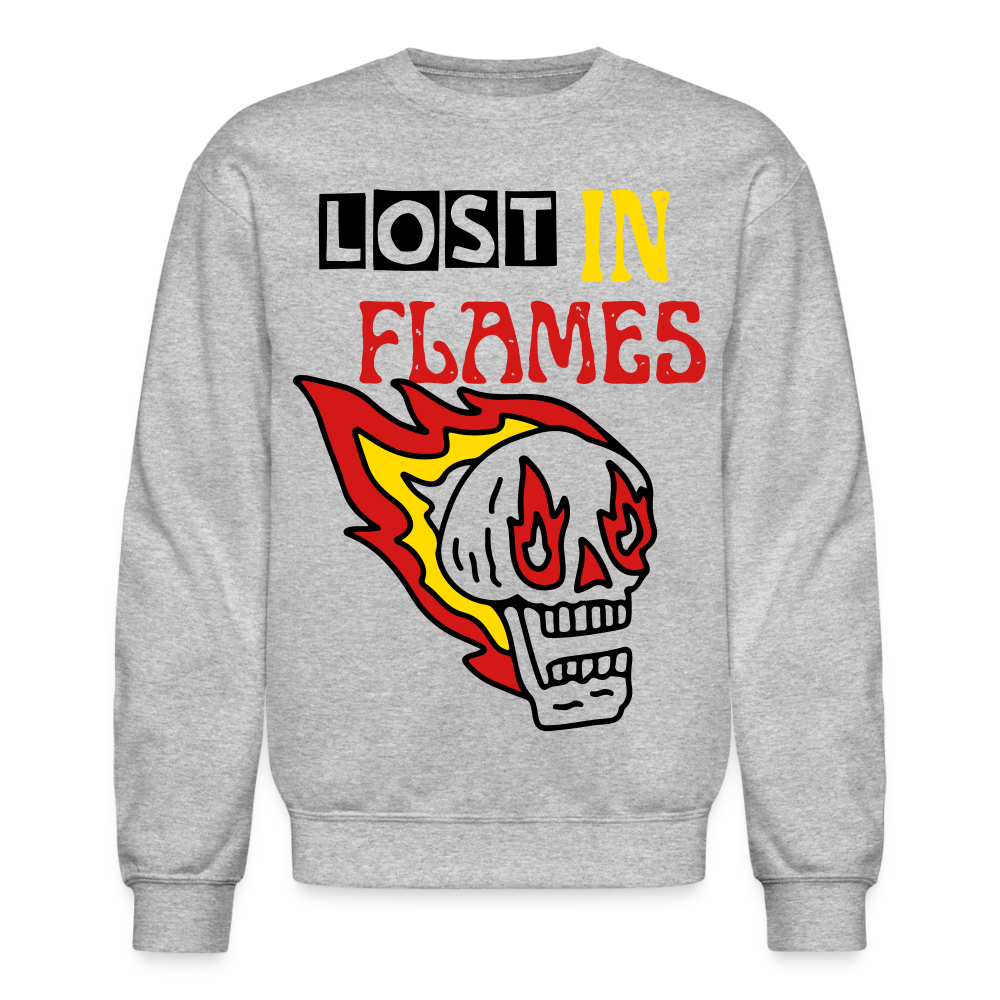 Lost in Flames Big Crewneck Sweatshirt - heather gray