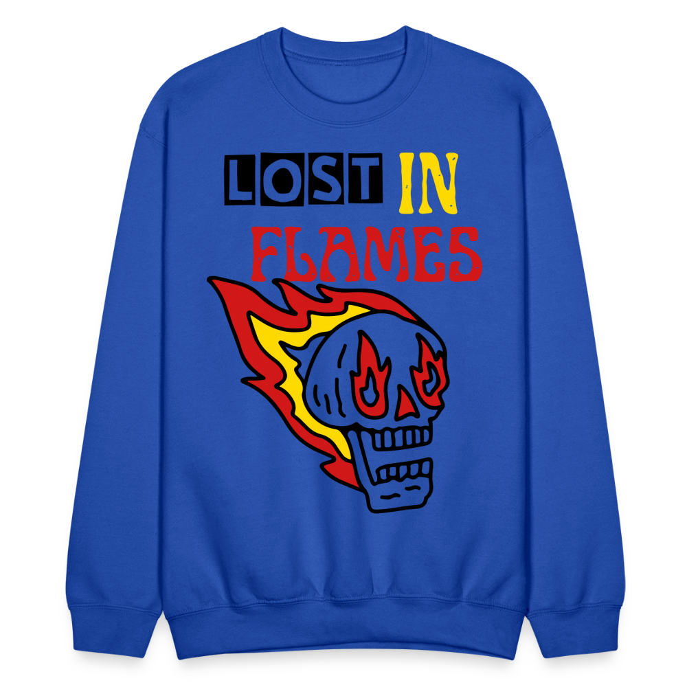 Lost in Flames Big Crewneck Sweatshirt - royal blue