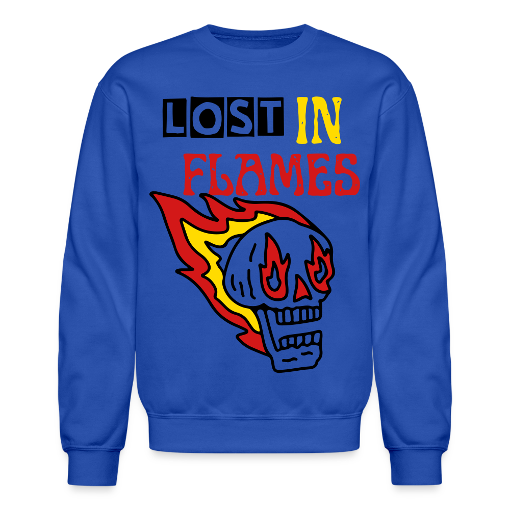 Lost in Flames Big Crewneck Sweatshirt - royal blue