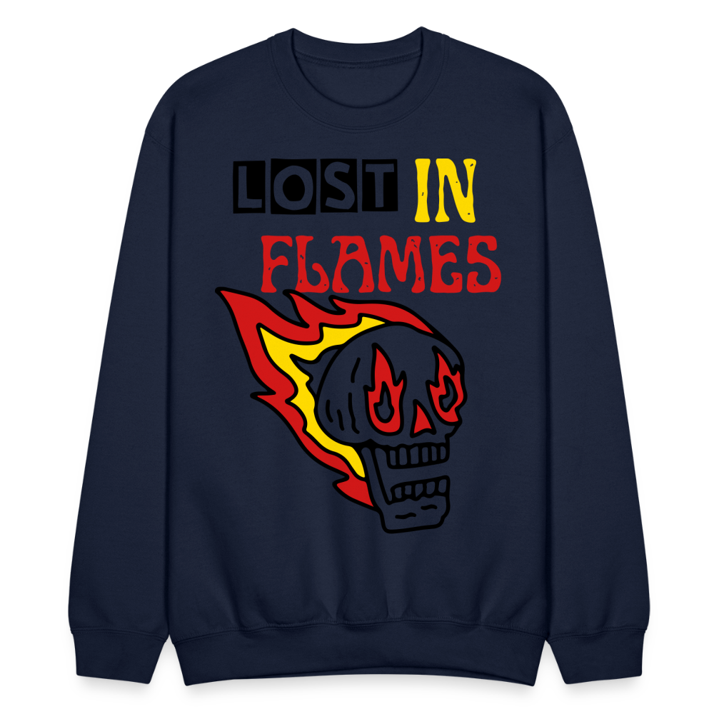 Lost in Flames Big Crewneck Sweatshirt - navy