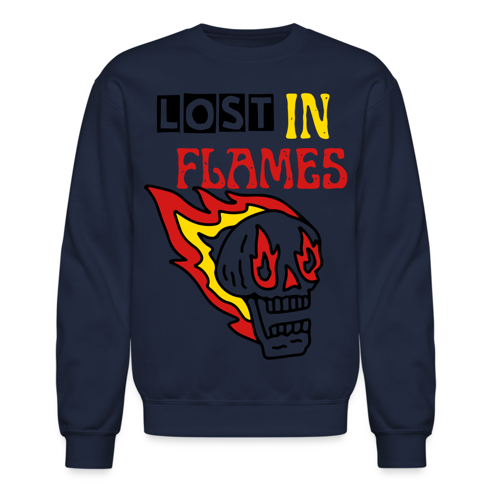 Lost in Flames Big Crewneck Sweatshirt - navy