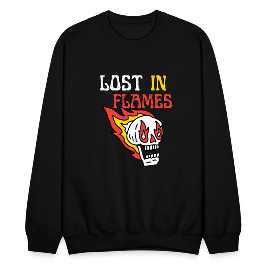 Lost in Flames Crewneck Sweatshirt - black