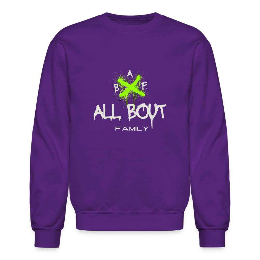 All Bout Family Crewneck Sweatshirt - purple