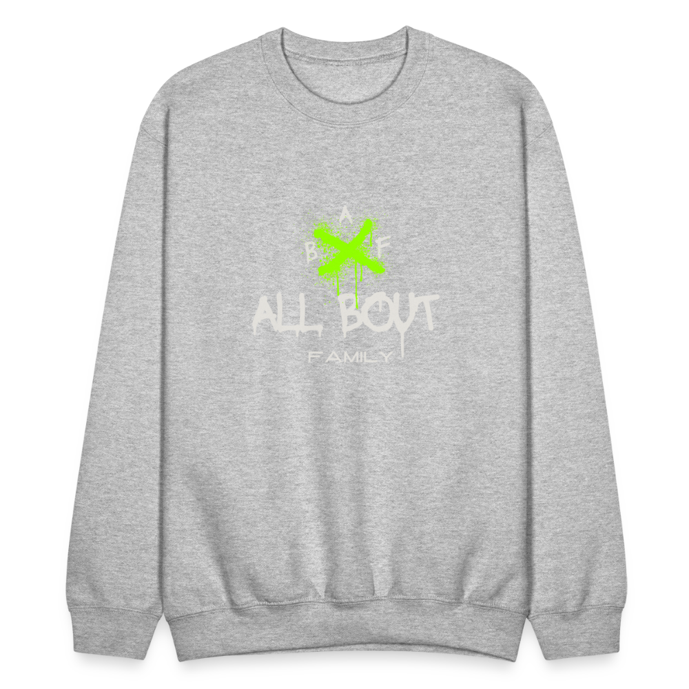 All Bout Family Crewneck Sweatshirt - heather gray