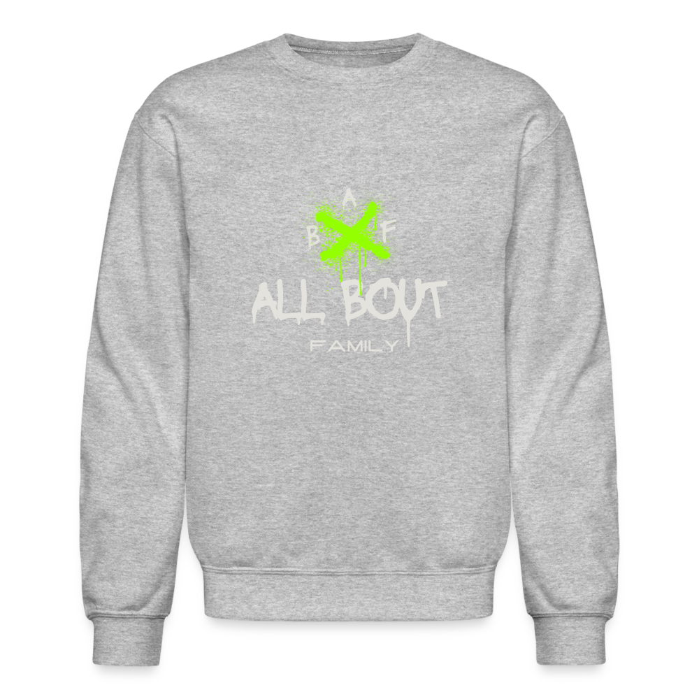 All Bout Family Crewneck Sweatshirt - heather gray