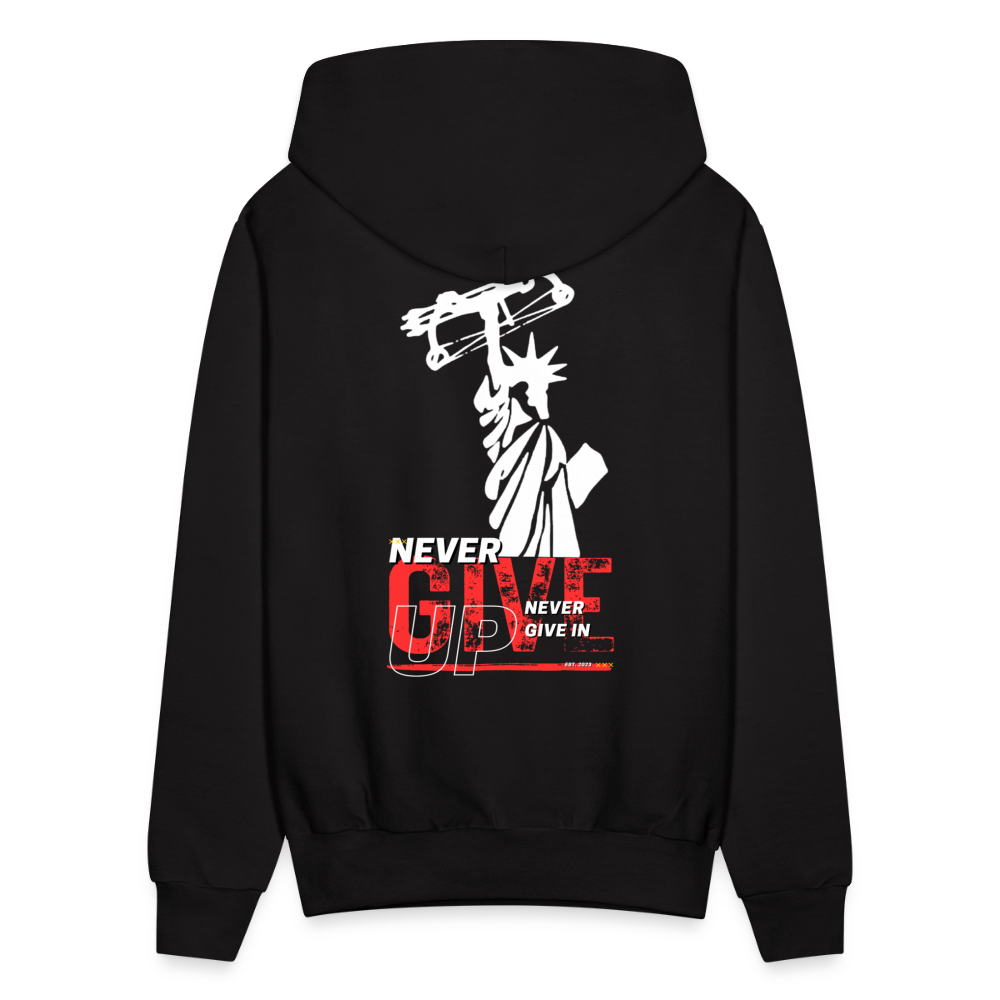 Never Give Up Never Give In Men's Hoodie - black