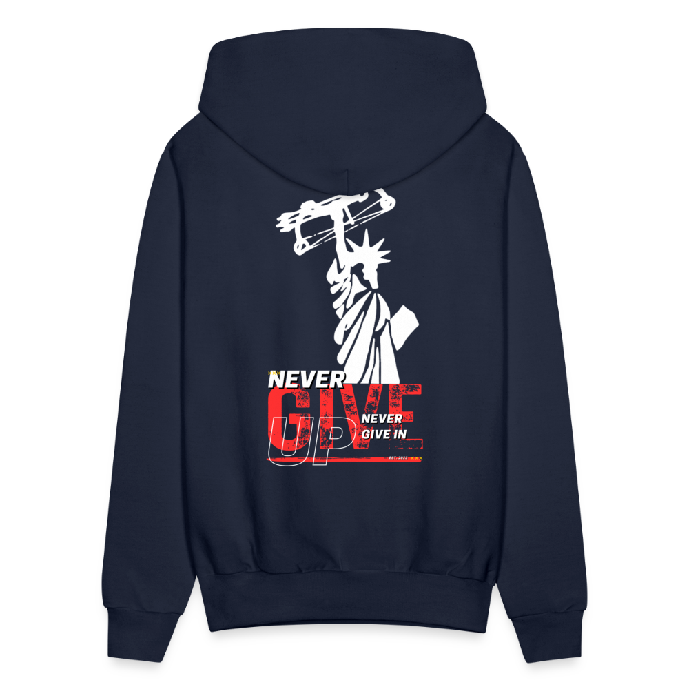 Never Give Up Never Give In Men's Hoodie - navy