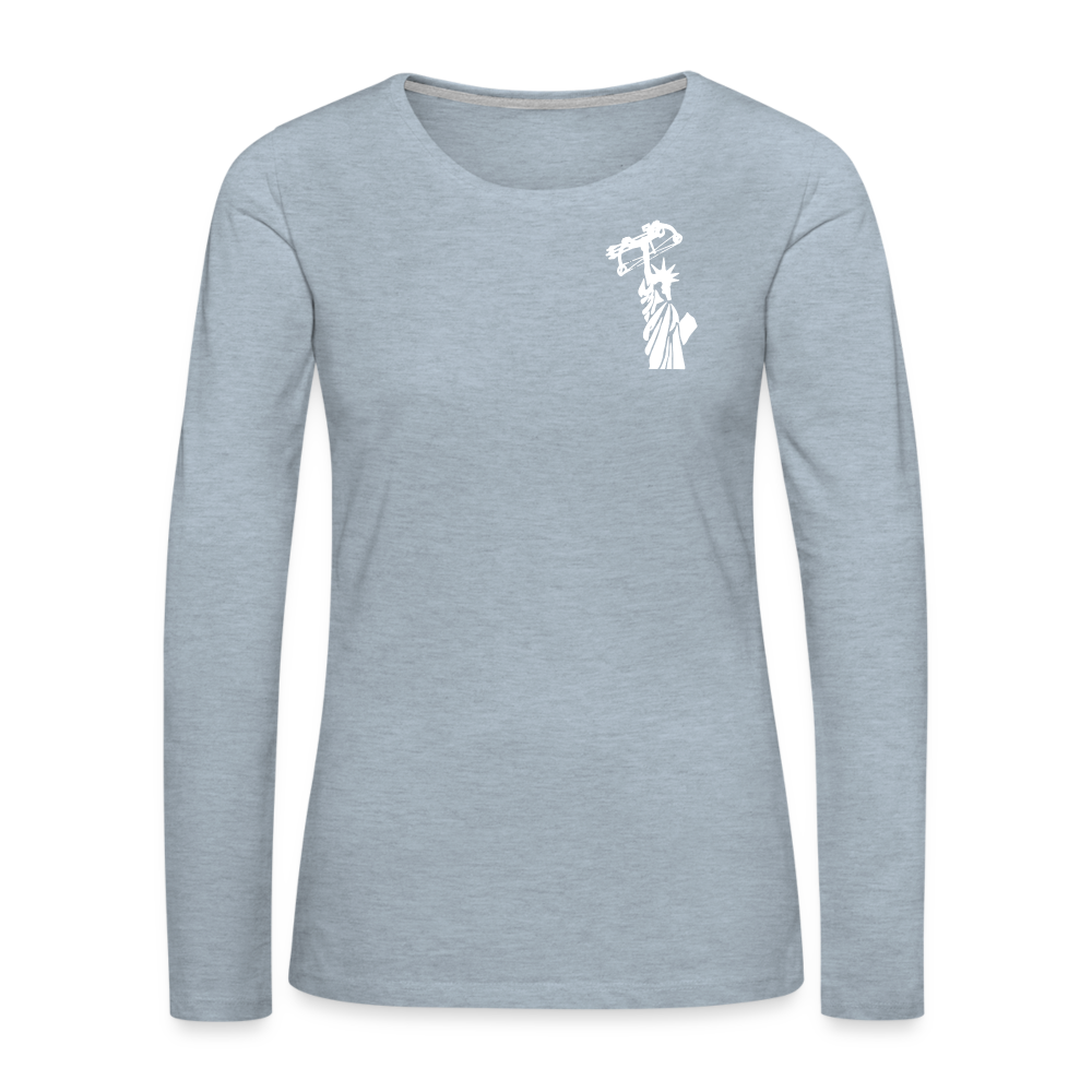 Never Give up  Women's Premium Long Sleeve T-Shirt - heather ice blue