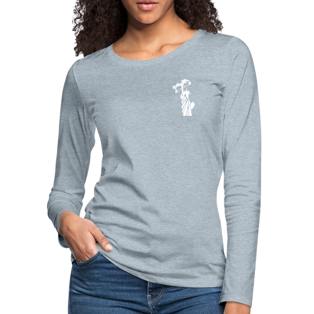 Never Give up  Women's Premium Long Sleeve T-Shirt - heather ice blue