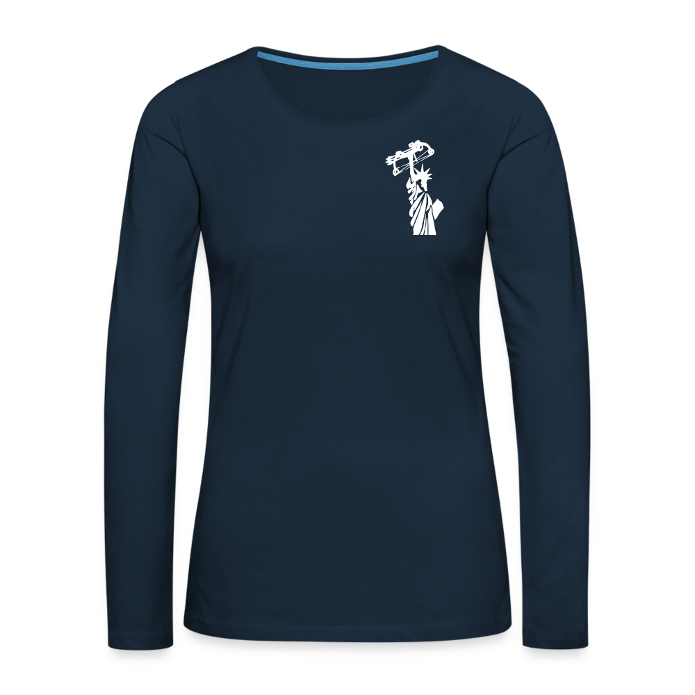 Never Give up  Women's Premium Long Sleeve T-Shirt - deep navy