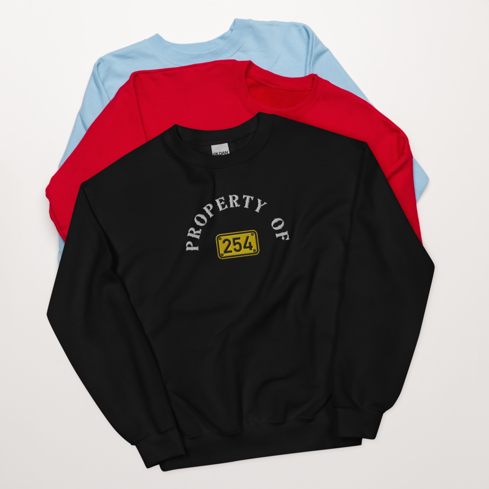 Property of 254 Embroidery Unisex Sweatshirt