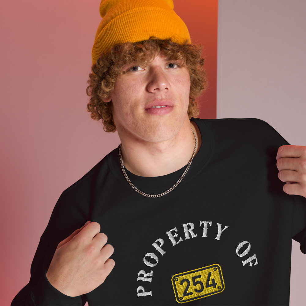 Property of 254 Embroidery Unisex Sweatshirt