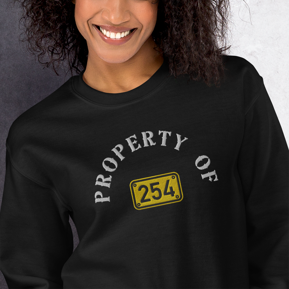 Property of 254 Embroidery Unisex Sweatshirt