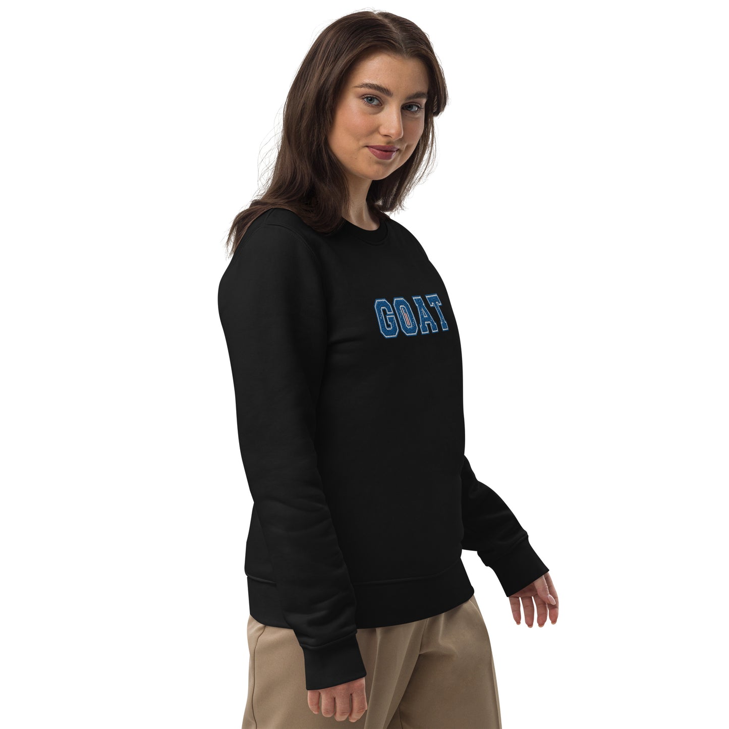 GOAT Embroidery Unisex eco sweatshirt