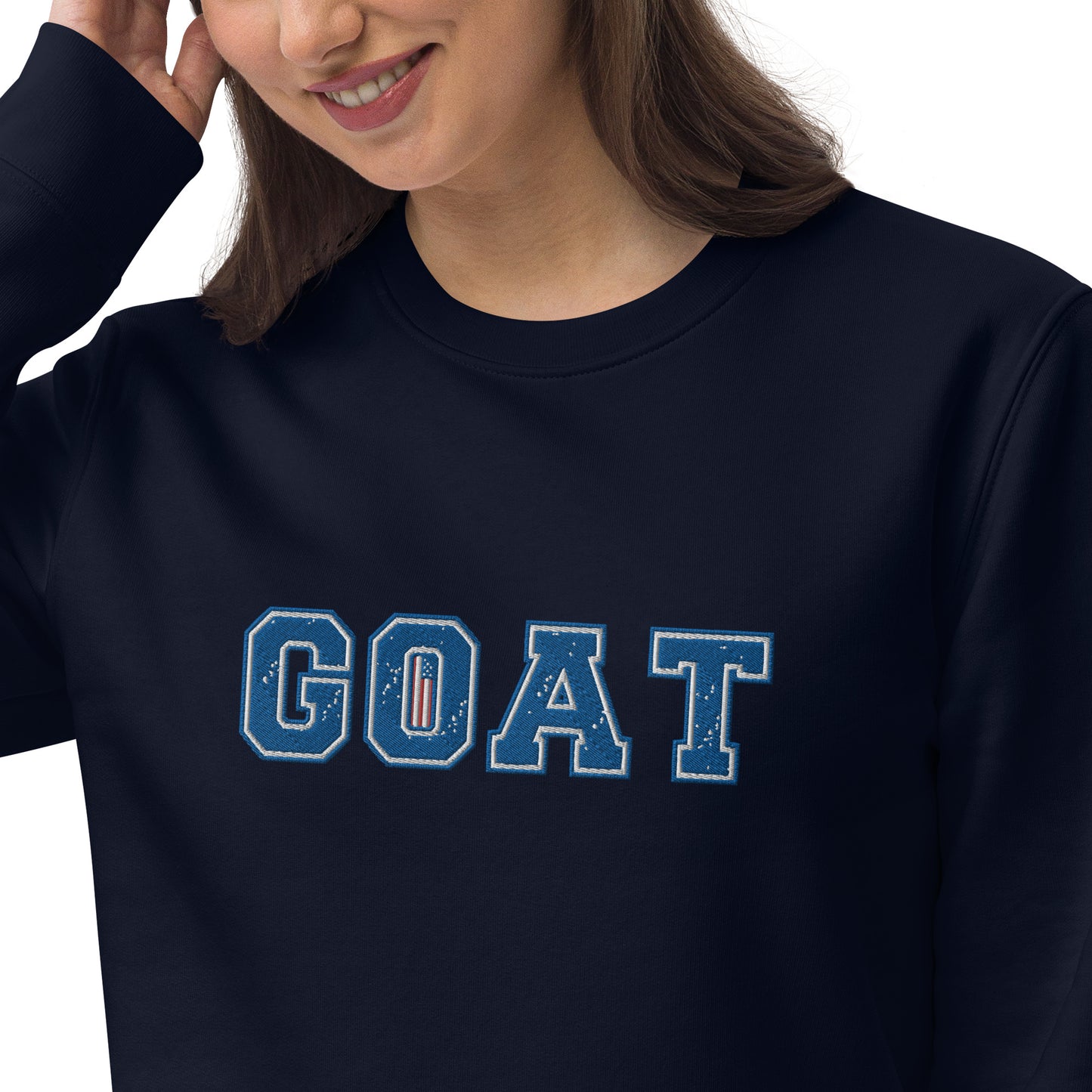 GOAT Embroidery Unisex eco sweatshirt