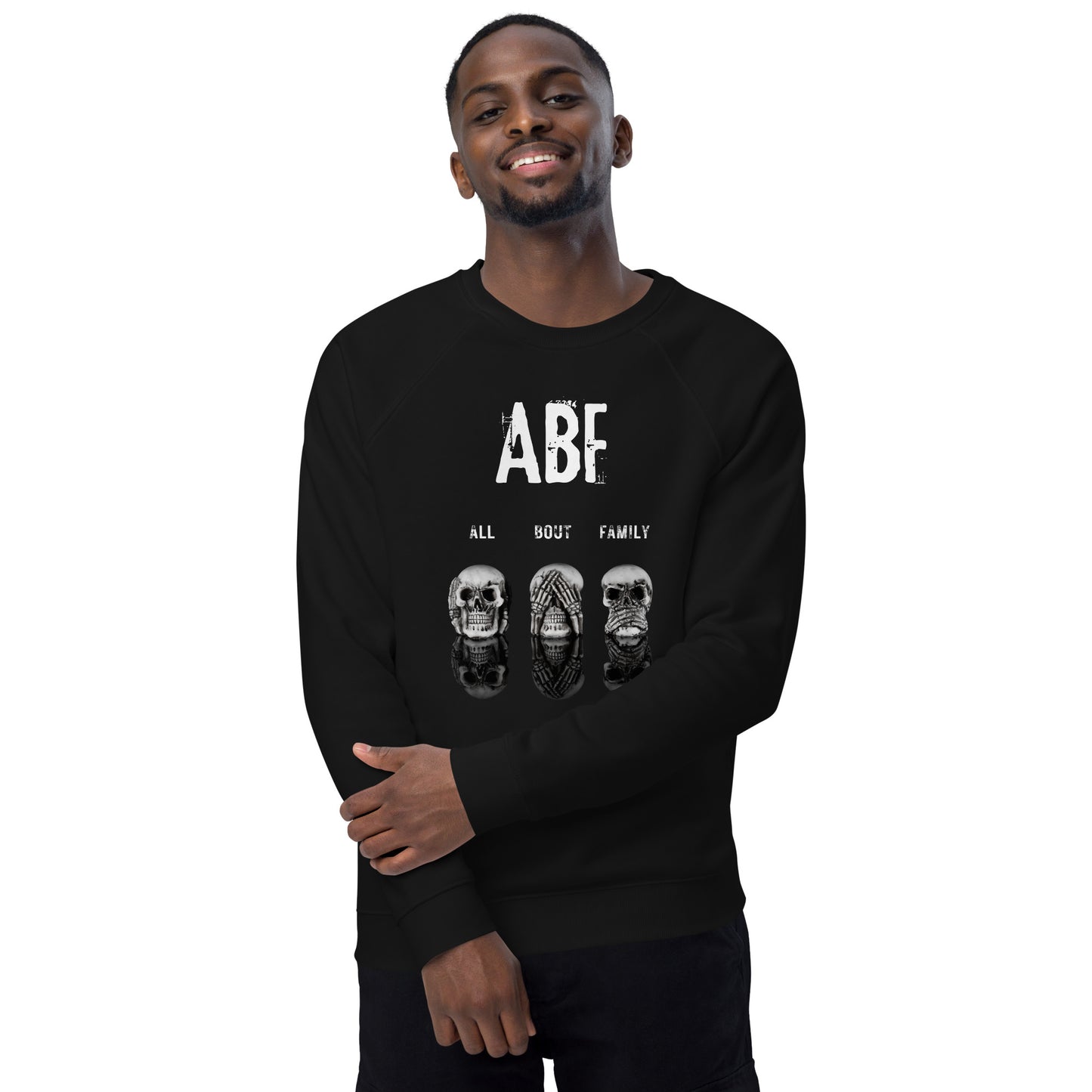 All Bout Family Unisex organic raglan sweatshirt