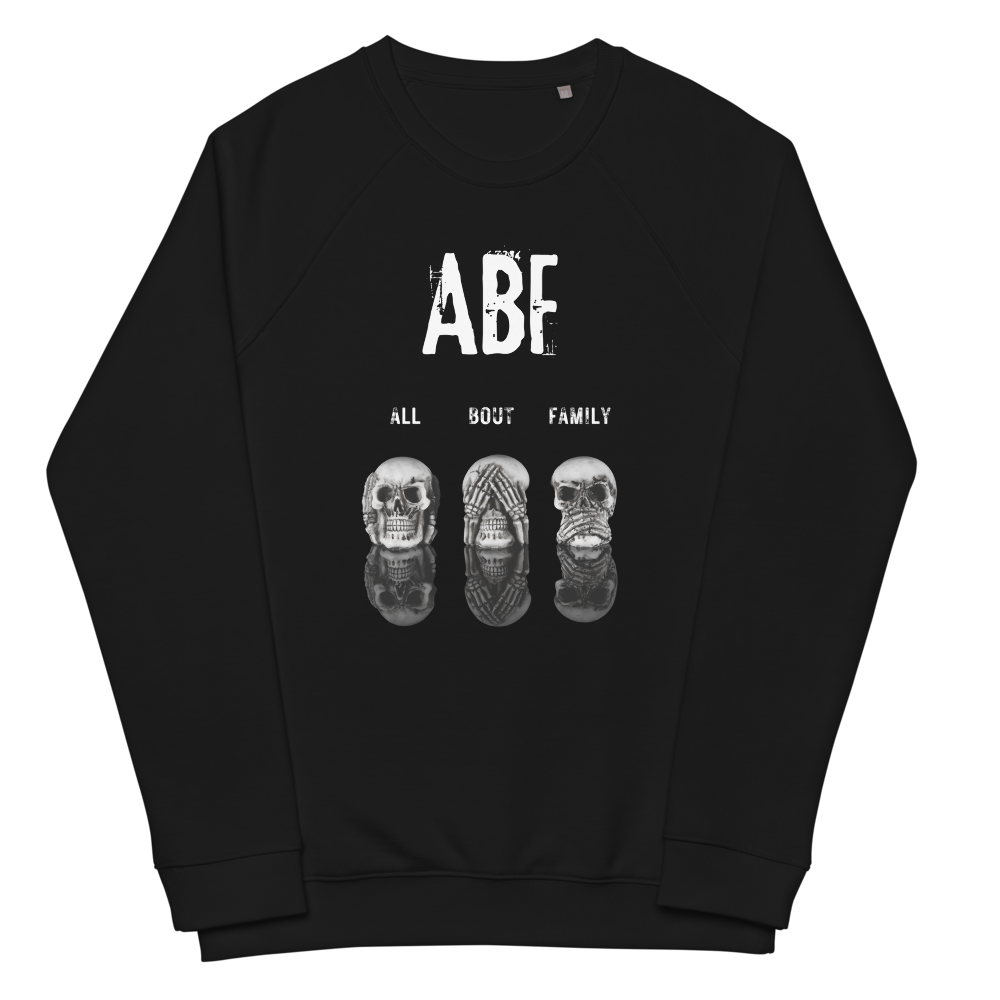 All Bout Family Unisex organic raglan sweatshirt