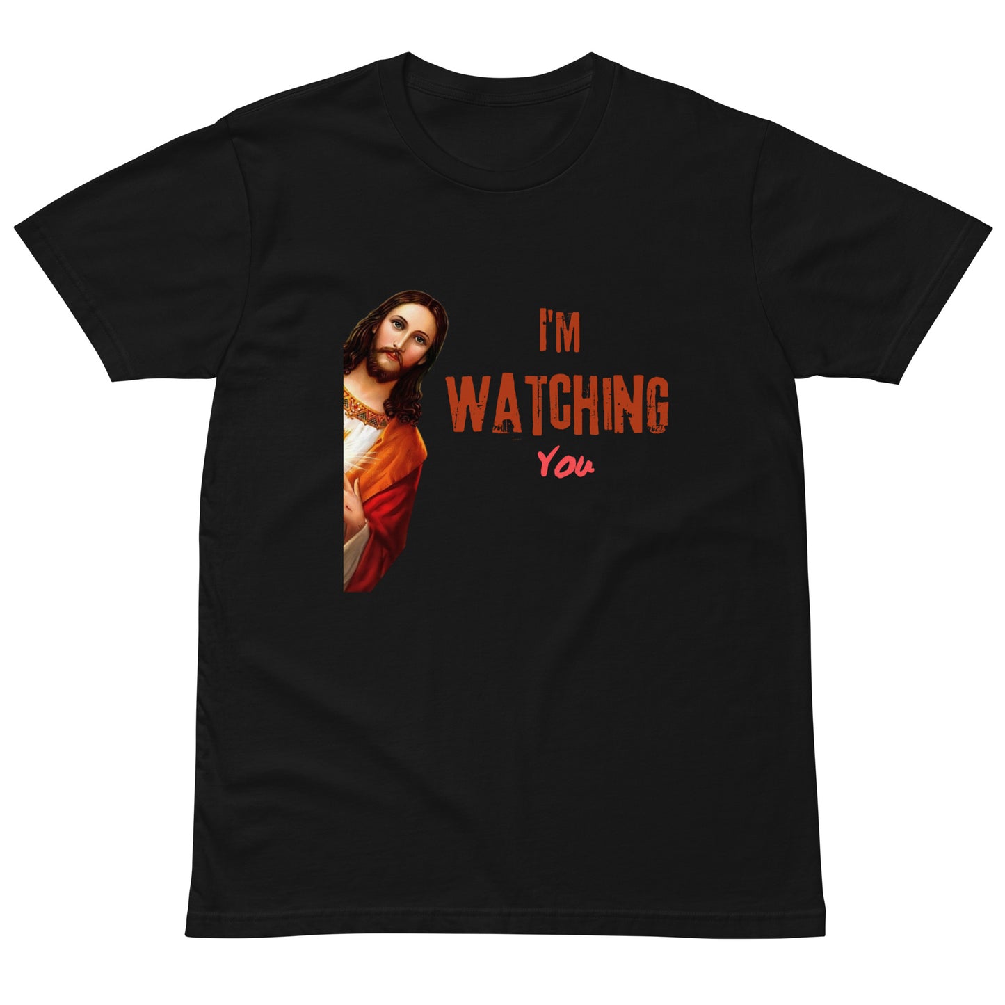 JESUS WATCHING Unisex premium t-shirt