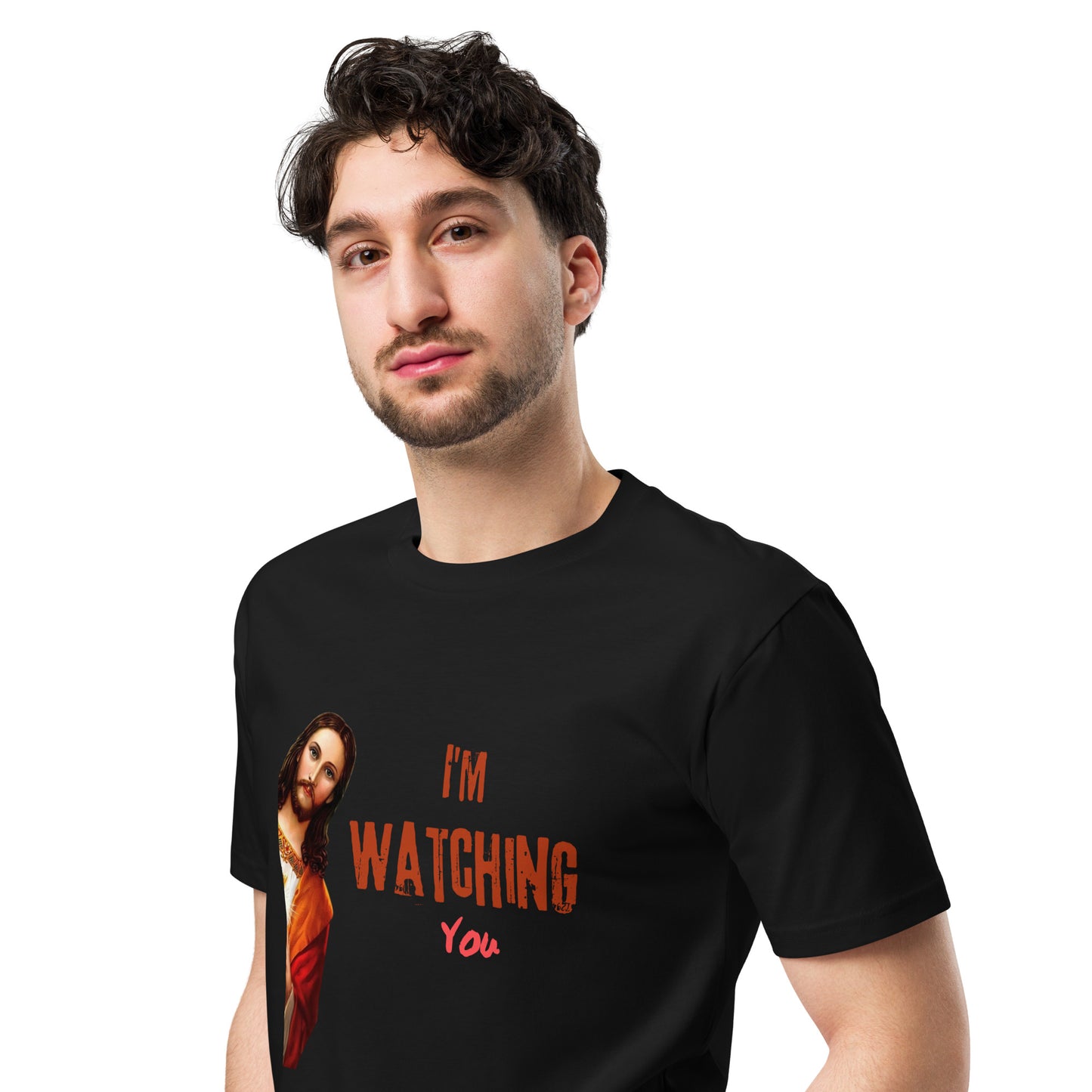 JESUS WATCHING Unisex premium t-shirt