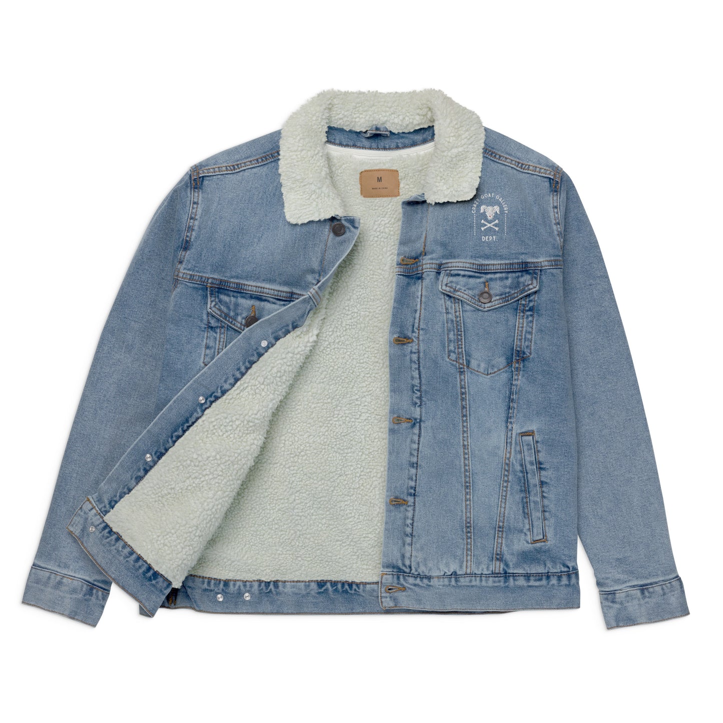 Crazy Goat Gallery Dept. Unisex denim sherpa jacket