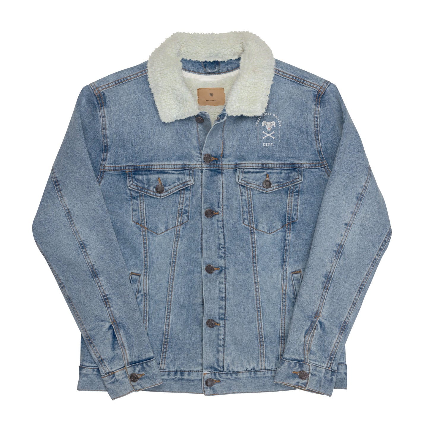 Crazy Goat Gallery Dept. Unisex denim sherpa jacket